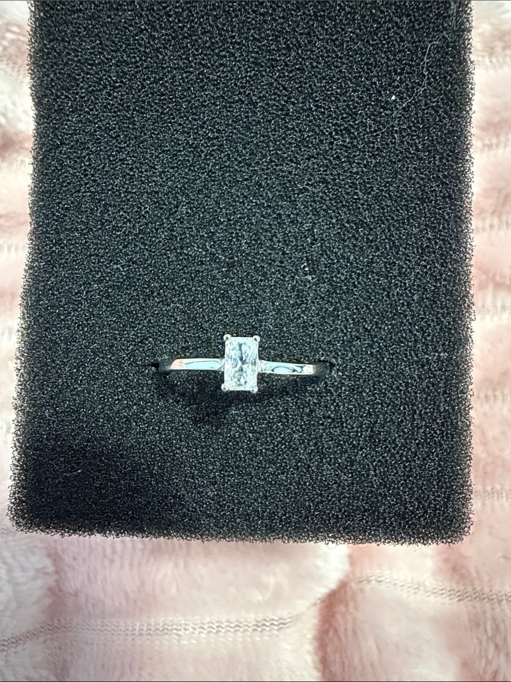 0.40 CT Radiant Moissanite Adjustable Ring – S925 Sterling Silver